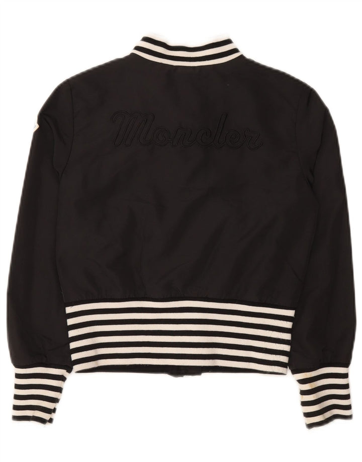 Moncler Veste Bomber Courte Fille 9-10 Ans Polyamide Rayé Noir