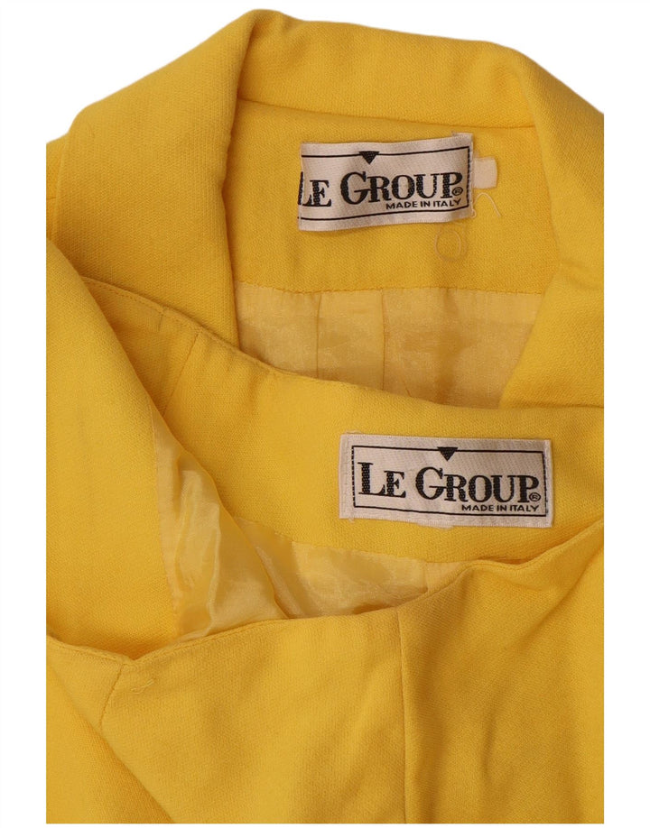 Le Group Ensemble jupe 2 pièces 6 boutons pour femme UK 12 Medium W28 Laine jaune