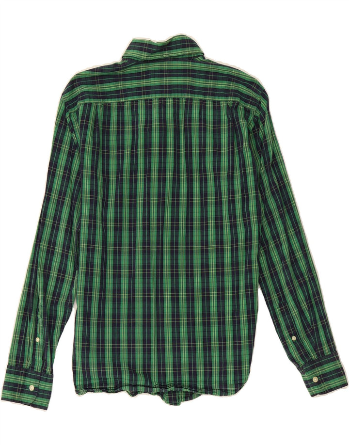 J. CREW Mens Traditional Fit Flannel Shirt Medium Green Check Cotton Vintage J. Crew and Second-Hand J. Crew from Messina Hembry 