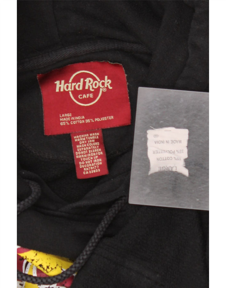 HARD ROCK CAFE Pull à capuche graphique Vienna pour hommes, grand coton noir