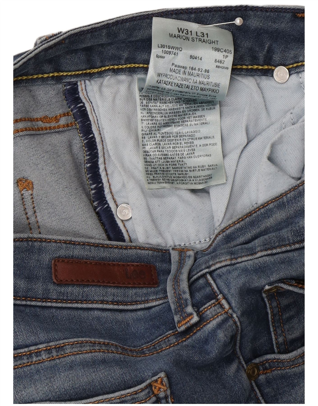 Lee Jean Droit Marion W31 L31 Homme Bleu Coton