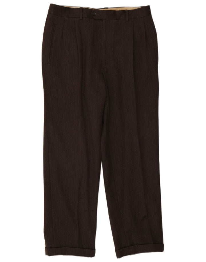 Pantalon de costume vintage pour hommes W32 L28 Marron