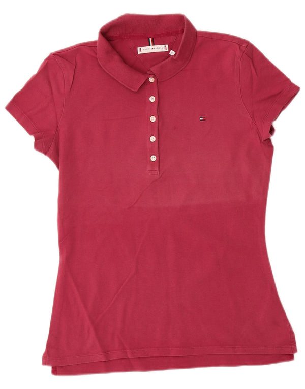Tommy Hilfiger Polo Femme UK 12 Coton Rouge Moyen