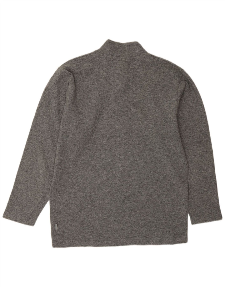 BELFE & BELFE Pull col zippé pour homme en laine grise