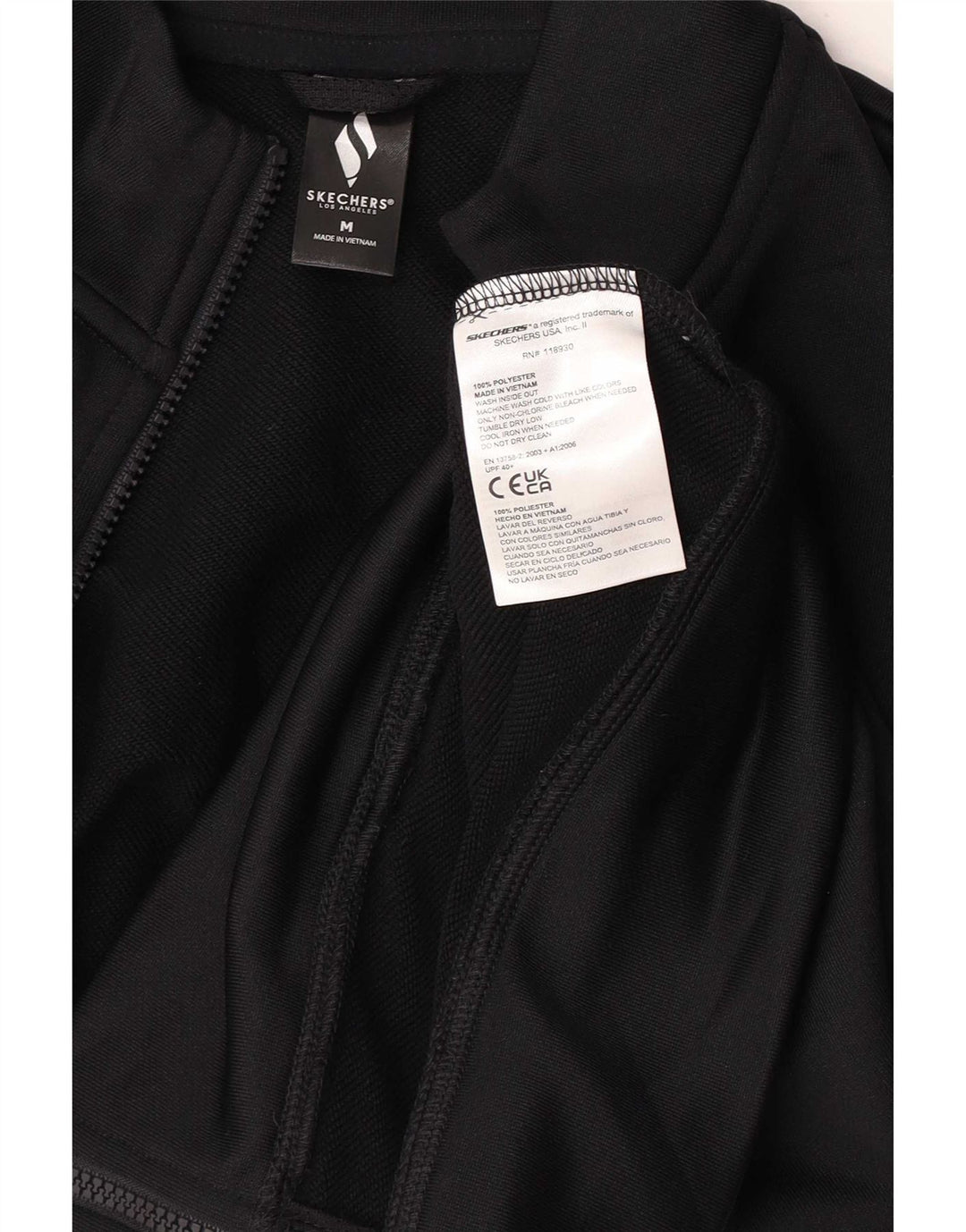Skechers Veste de survêtement graphique pour femme UK 14 Polyester noir moyen