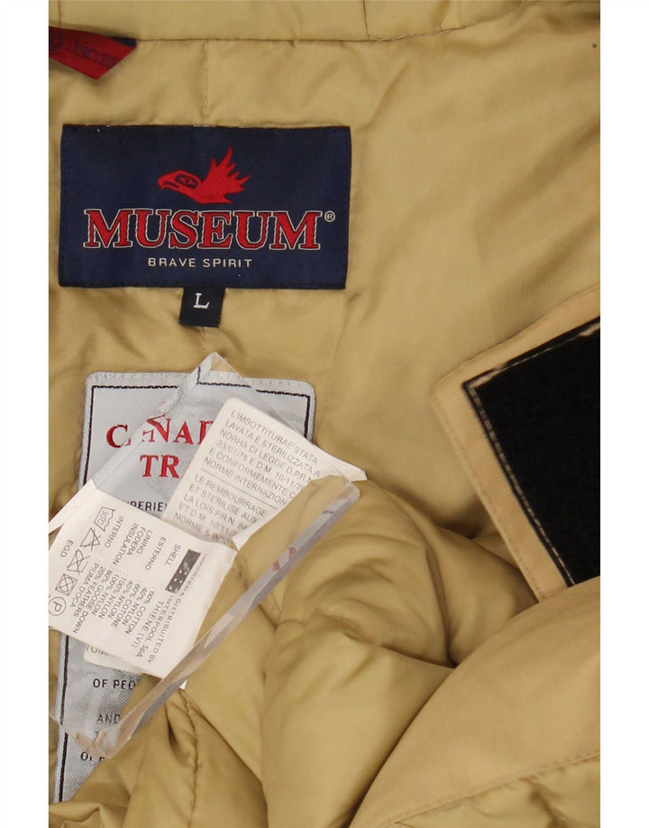 Museum Veste matelassée à capuche pour homme UK 40 Large Beige Coton