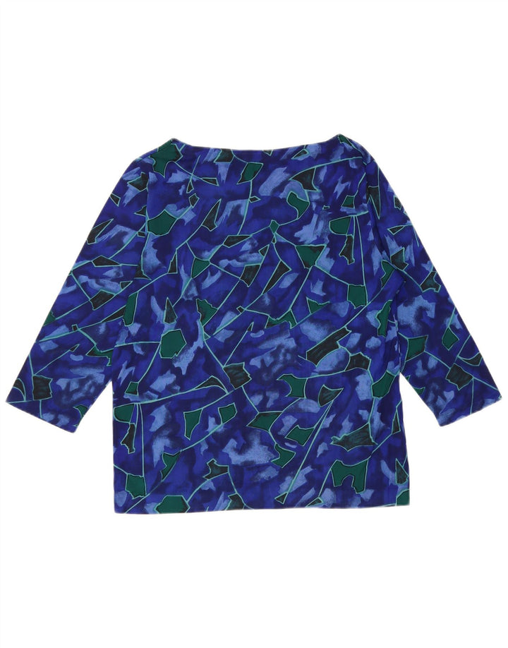 Valstar Haut à motif abstrait pour femme Manches 3/4 UK 18 XL Bleu