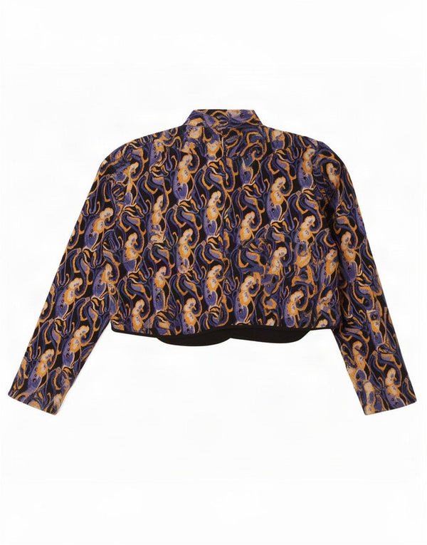 Zara Womens Crop Long Sleeve Blouse Top UK 18 XL Multicolore Paisley