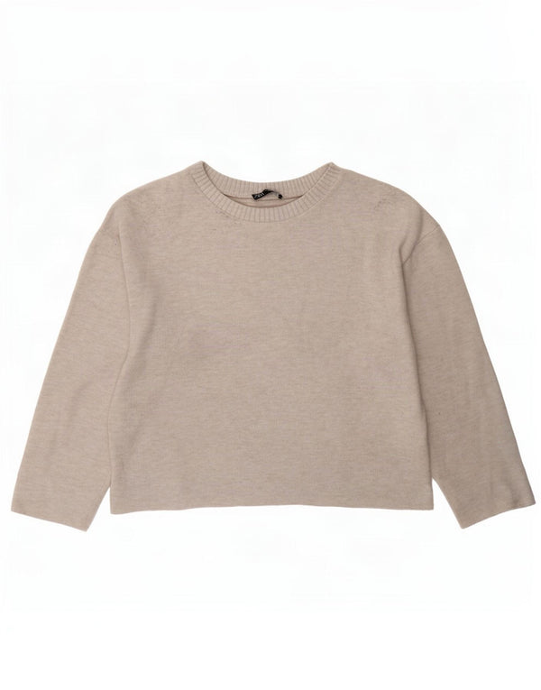 Zara Womens Loose Fit Blouse Top UK 14 Polyester Beige Moyen