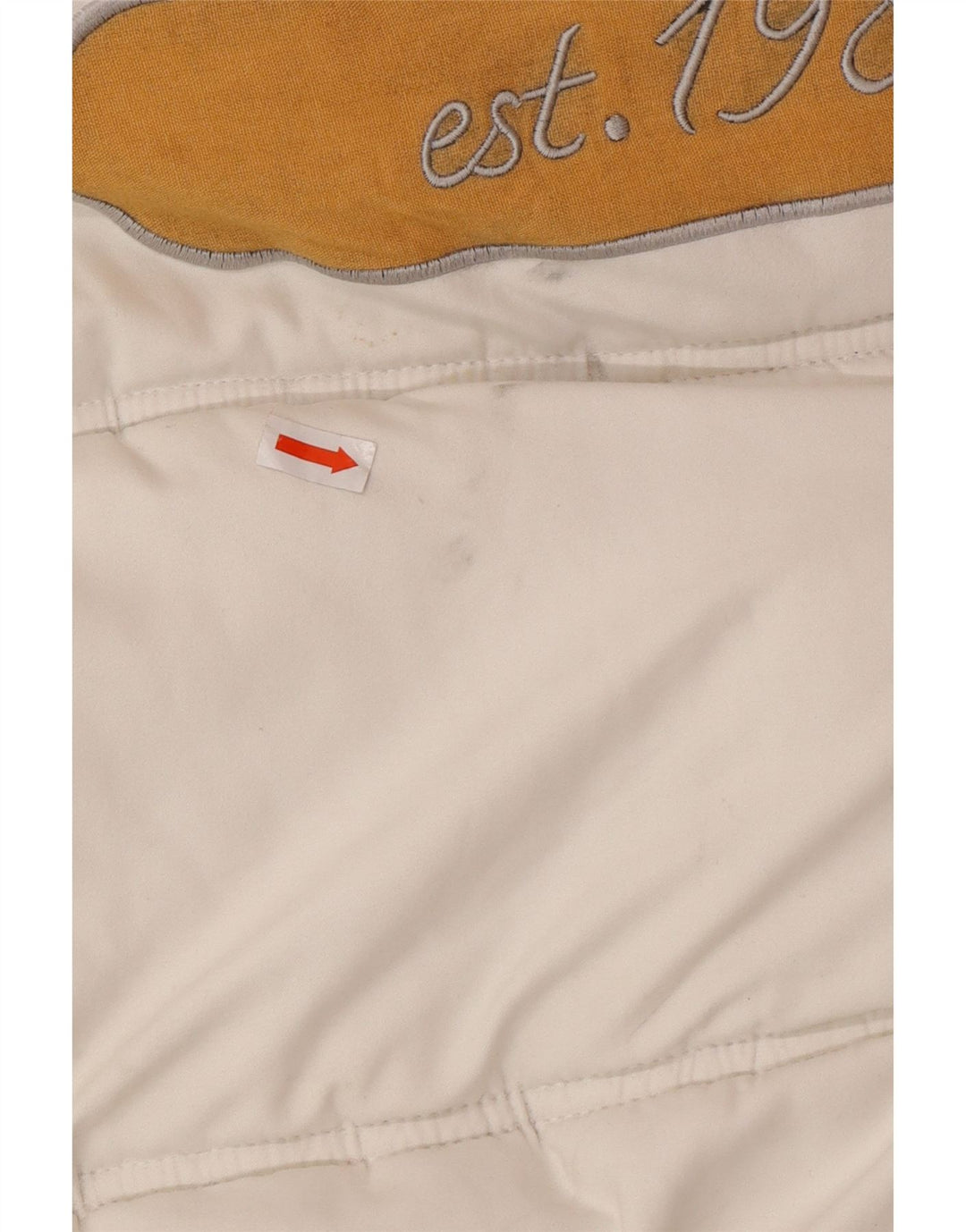 KARL KANI Veste matelassée à capuche graphique pour hommes UK 44 2XL Blanc Polyester