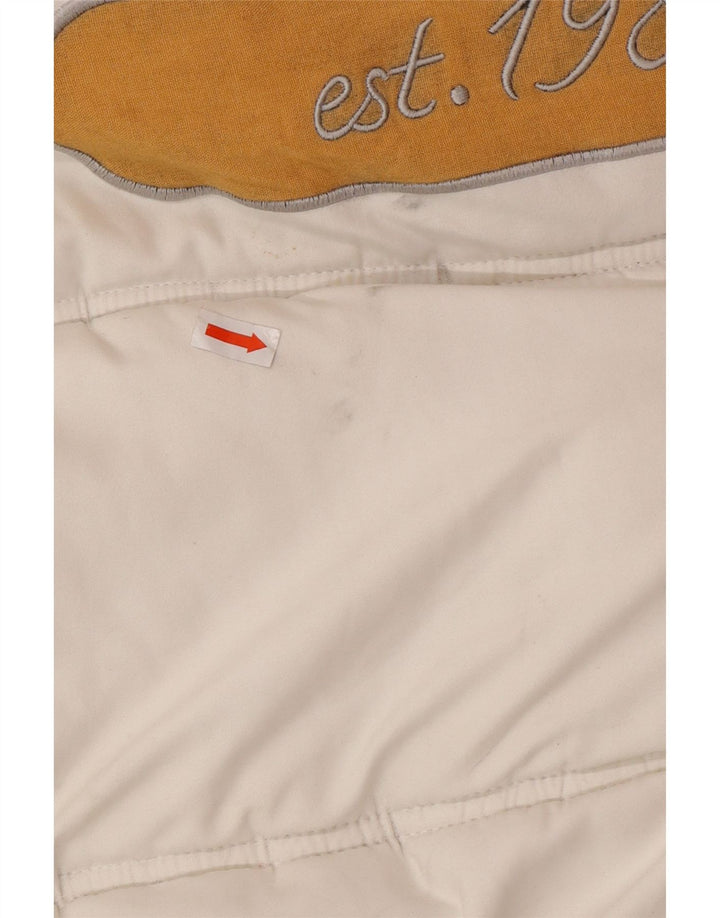 KARL KANI Veste matelassée à capuche graphique pour hommes UK 44 2XL Blanc Polyester