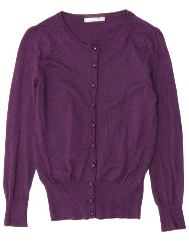 Marks & Spencer Pull Cardigan Femme UK 8 Small Violet Viscose