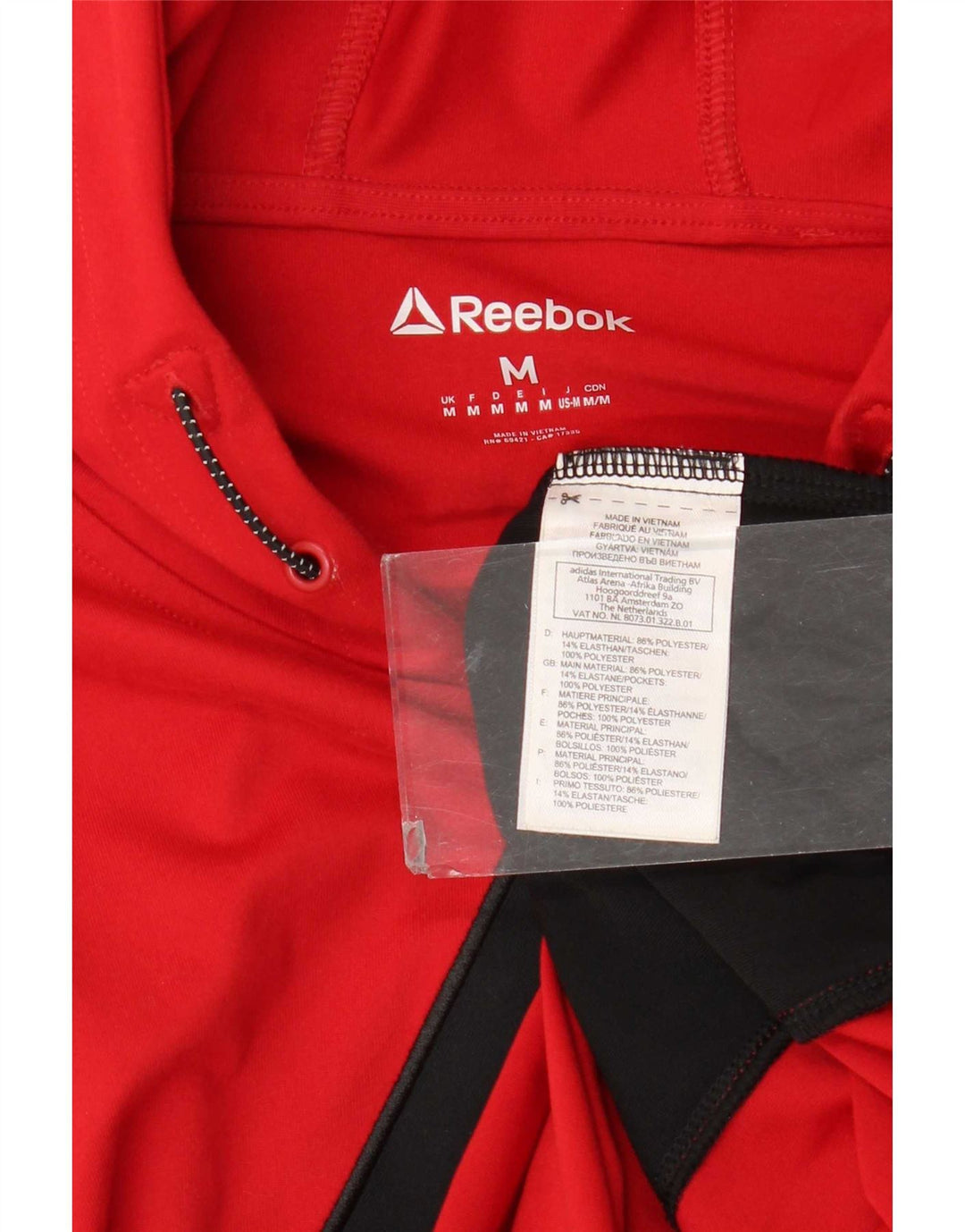 Reebok Pull à Capuche Graphique Homme Rouge Moyen Polyester