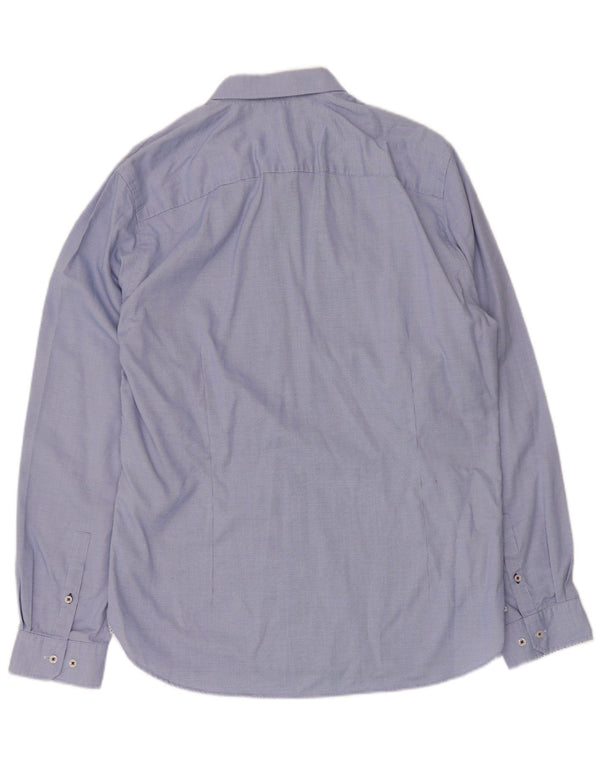 Ted Baker Chemise Slim Fit pour Homme Taille 16 1/2 Grand Coton à Carreaux Bleu