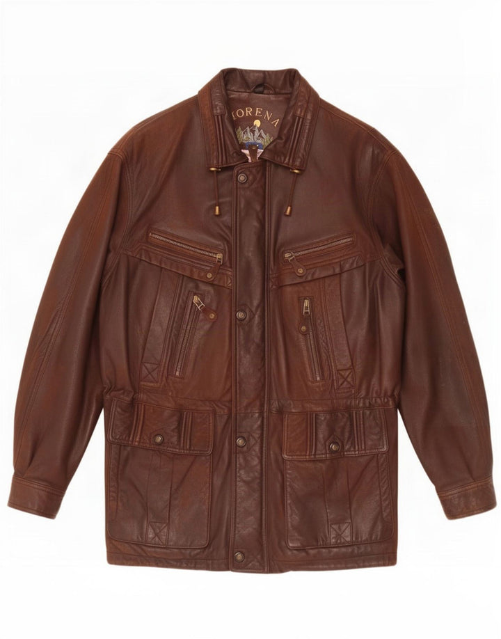 Morena Veste en cuir pour homme IT 52 XL Marron