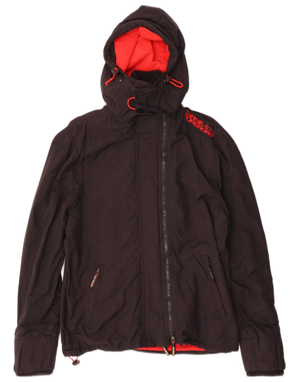 SUPERDRY Veste coupe-vent à capuche The Windcheater pour homme UK 40 Large Noir