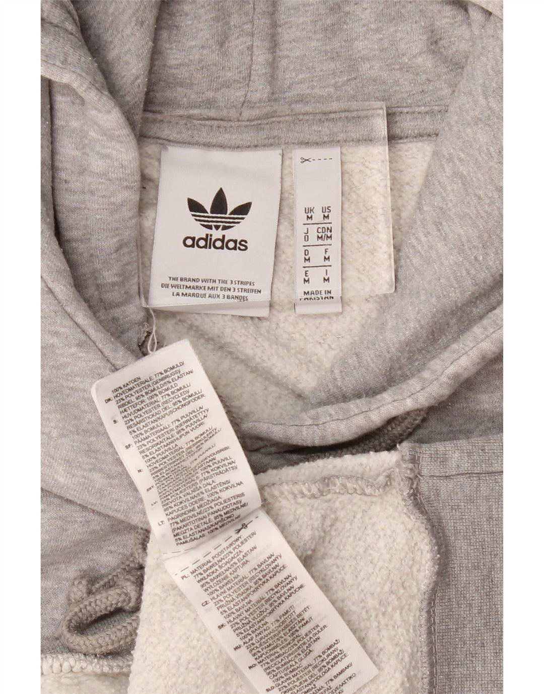 Adidas Pull à capuche en coton moucheté gris moyen pour homme