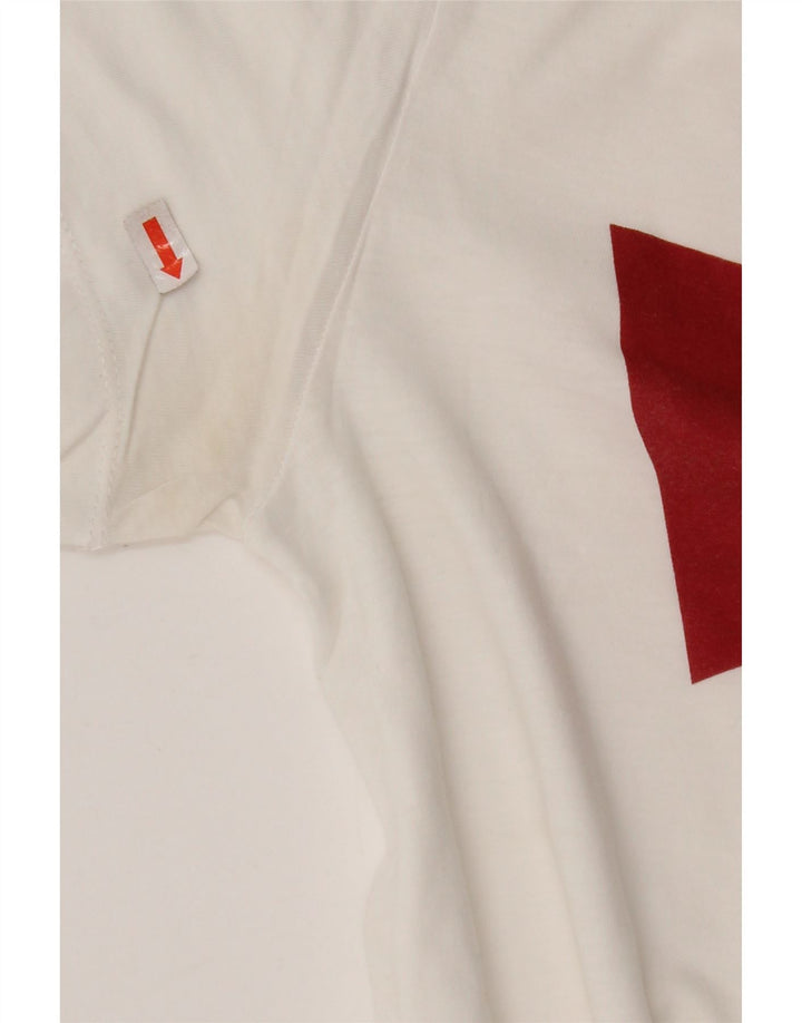 LEVI'S T-shirt graphique pour femme UK 10 Small Blanc