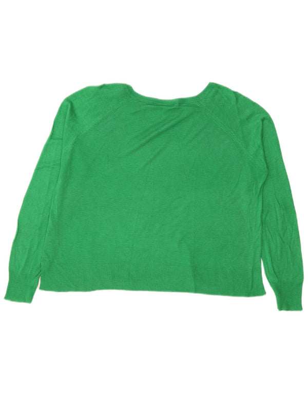 Zara Pull court surdimensionné à col bateau pour femme UK 10 Petit Vert