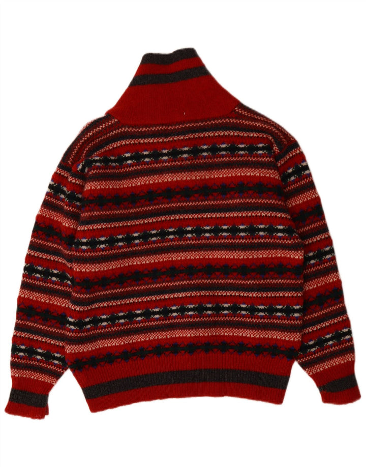 PRINCIPLES Pull à col châle pour femme UK 14 Rouge moyen Fair Isle