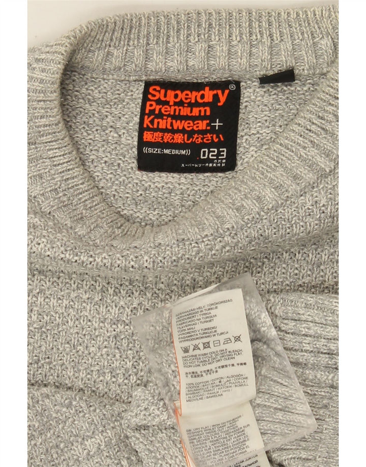 Superdry Pull Ras du Cou Pull Homme Gris Moyen Coton