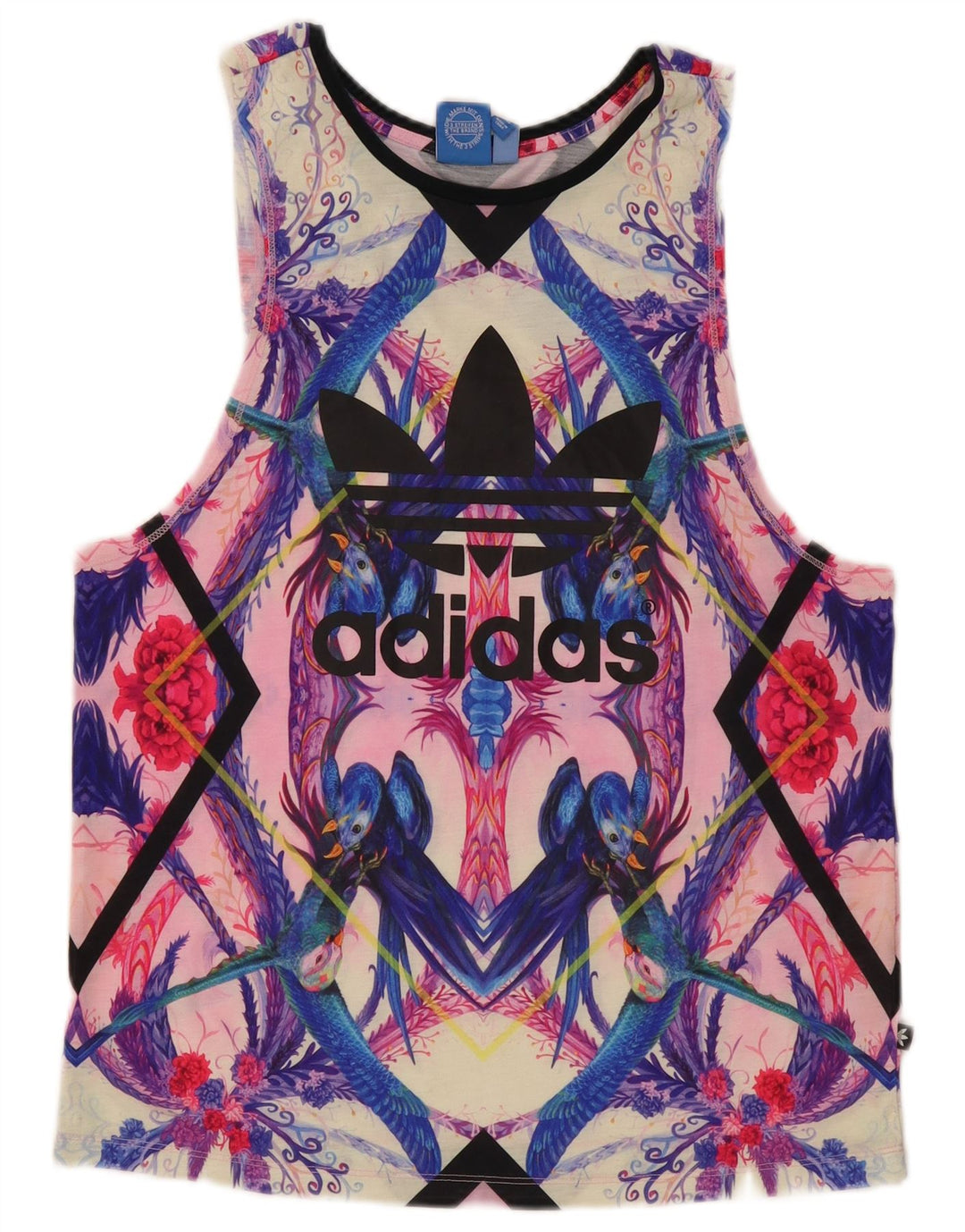 Adidas Débardeur Graphique Femme UK 8 Petit Polyester Multicolore