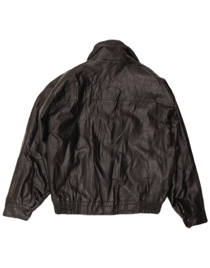 veste en cuir homme vintage UK 38 Noir Moyen