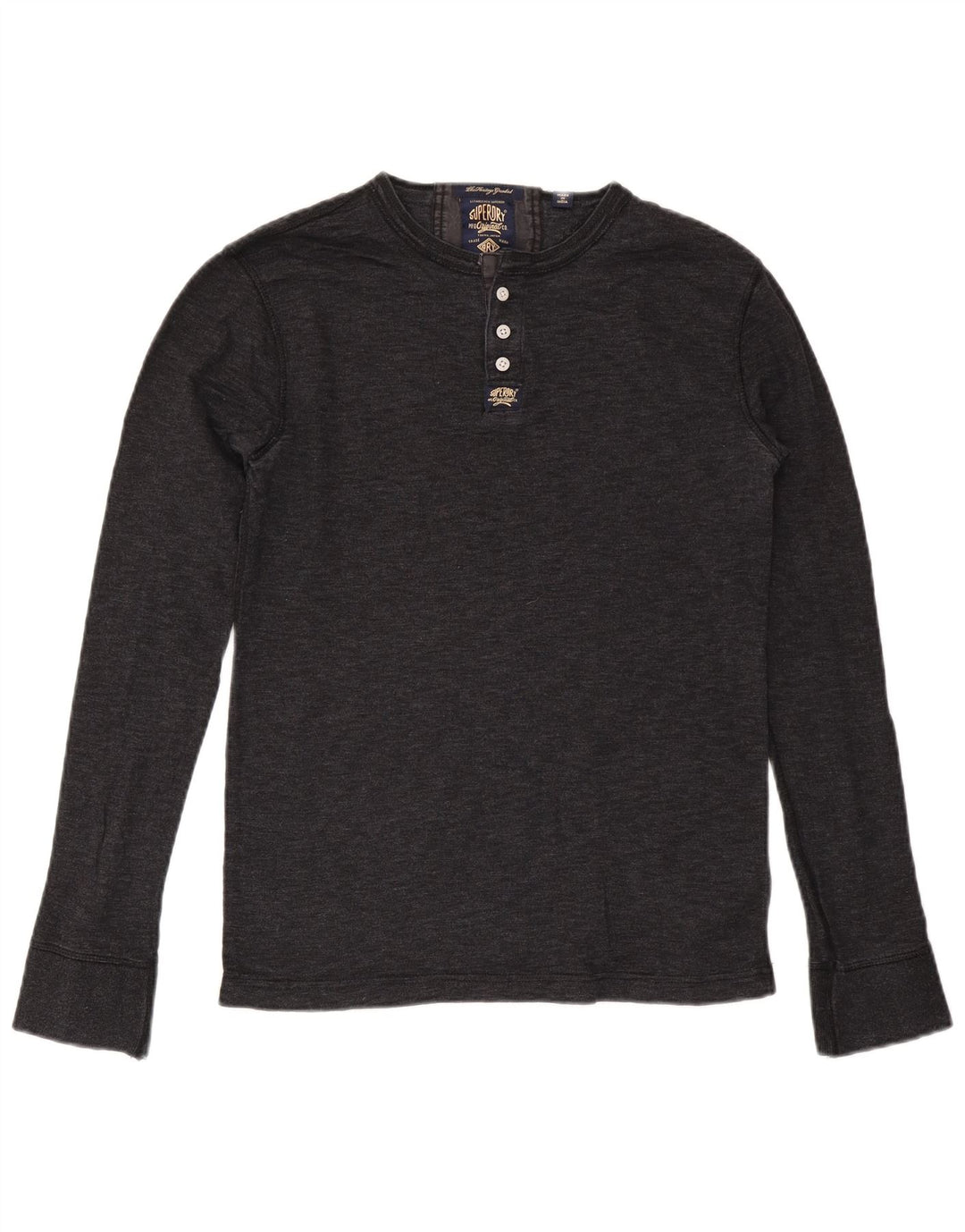 SUPERDRY Haut à Manches Longues Homme Gris Moyen Coton