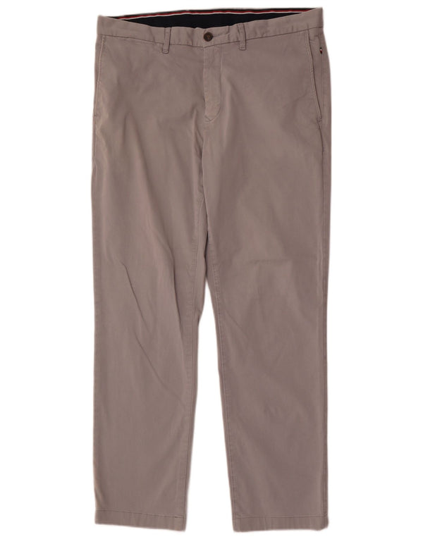 Zara Pantalon Chino Droit Homme W34 L29 Gris Coton