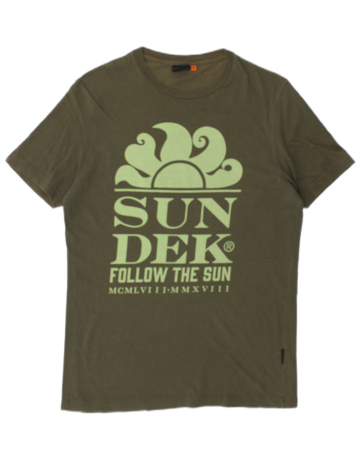 Sundek T-shirt graphique pour homme en coton vert petit