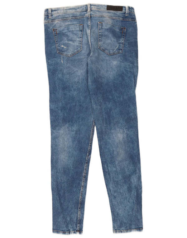 Zara Femme Trafaluc Jean Skinny Délavé À L'acide EU 42 Large W32 L30 Bleu