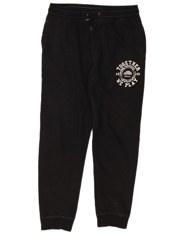 Ellesse Pantalon de survêtement graphique pour femme UK 20 2XL Noir Coton