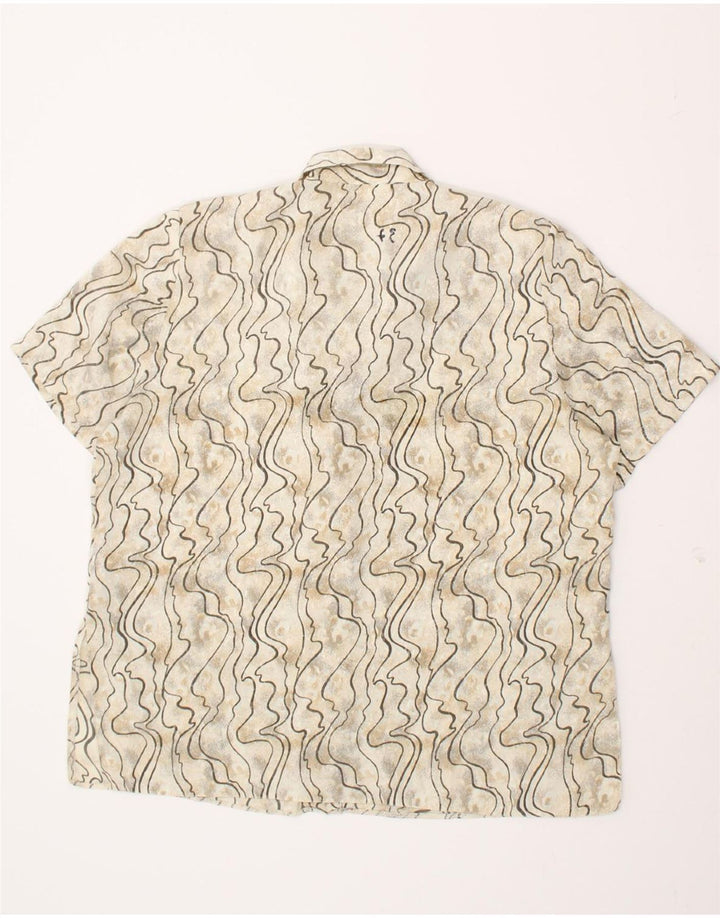 YOUR SIXTH SENSE Womens Abstract Pattern Shirt Blouse UK 18 XL Beige Vintage Your Sixth Sense and Second-Hand Your Sixth Sense from Messina Hembry 