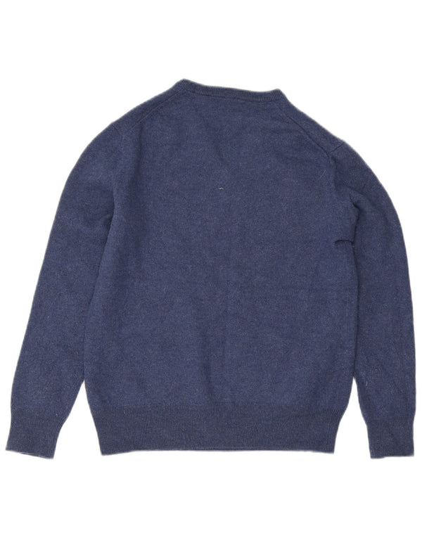 Polo Ralph Lauren Pull col en V pour femme UK 10 Petite laine bleu marine