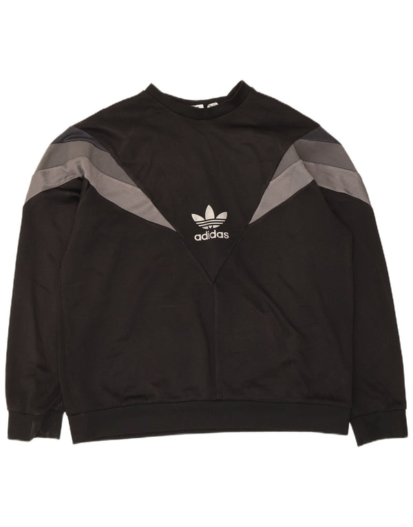 Adidas Sweat-shirt pour homme XL Noir Colorblock Polyester