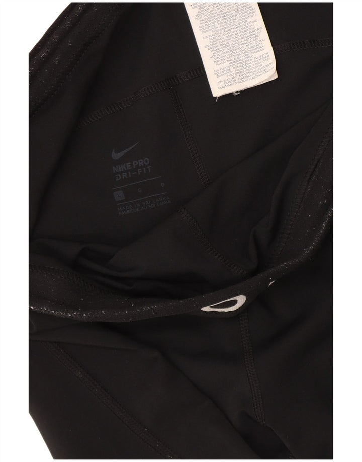 Legging Nike Dri Fit Crop Graphic pour femme UK 14 Large Noir Polyester