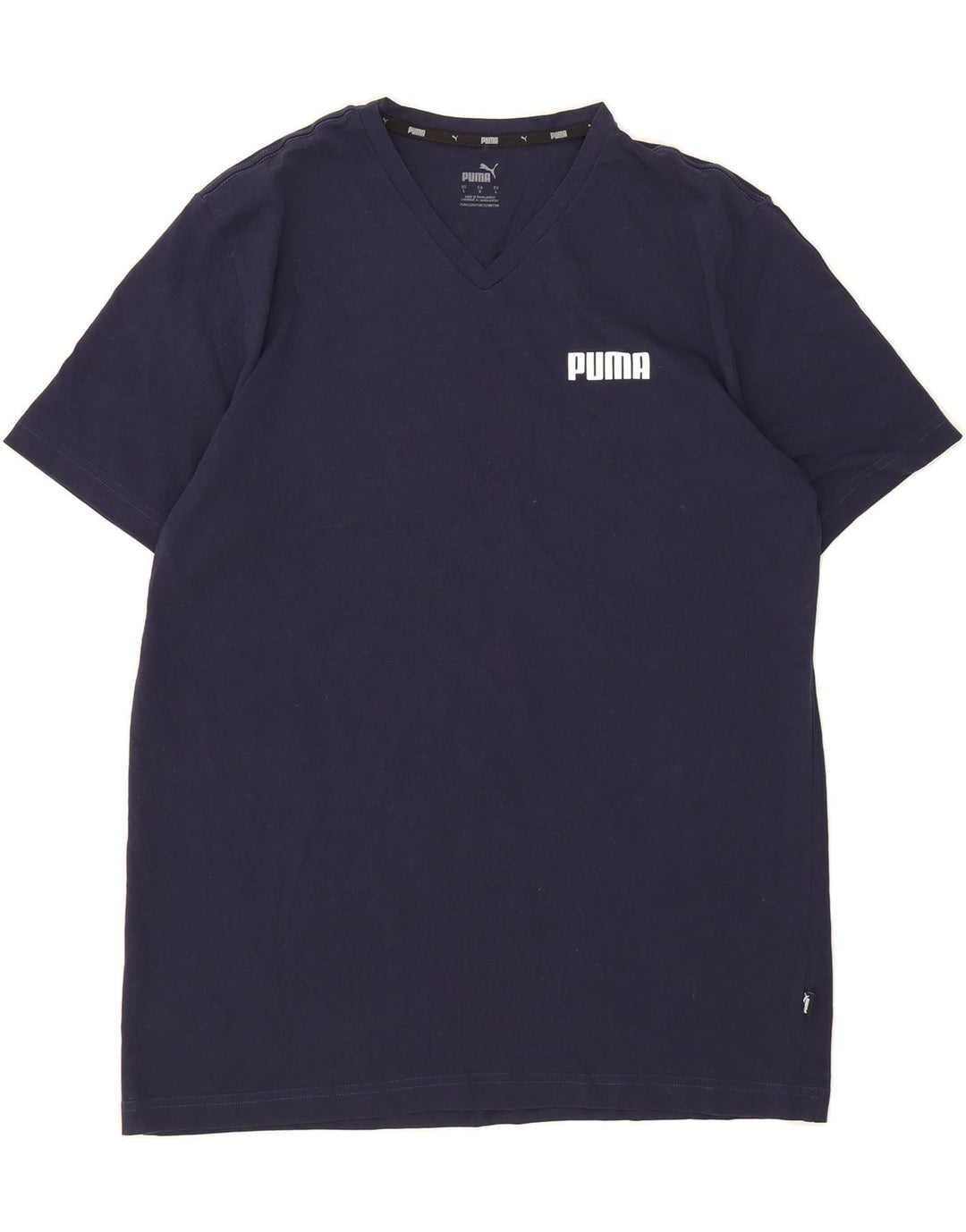 PUMA Mens T-Shirt Top Large Navy Blue Cotton Vintage Puma and Second-Hand Puma from Messina Hembry 
