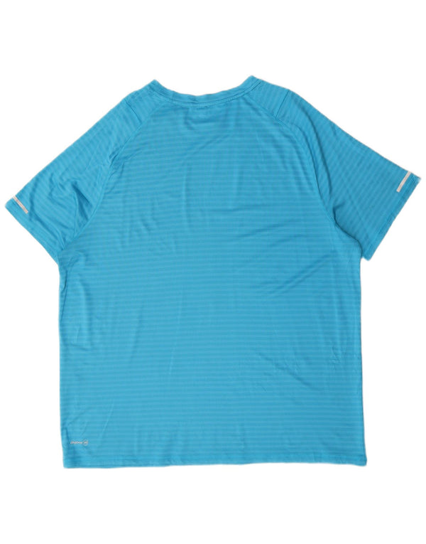 RUSSELL ATHLETIC Mens T-Shirt Top 2XL Blue Striped Polyester