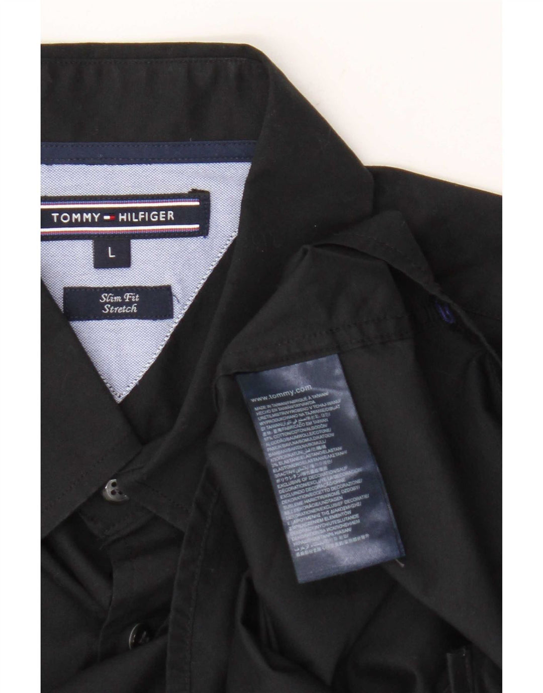 Tommy Hilfiger Chemise stretch slim fit pour homme en coton noir