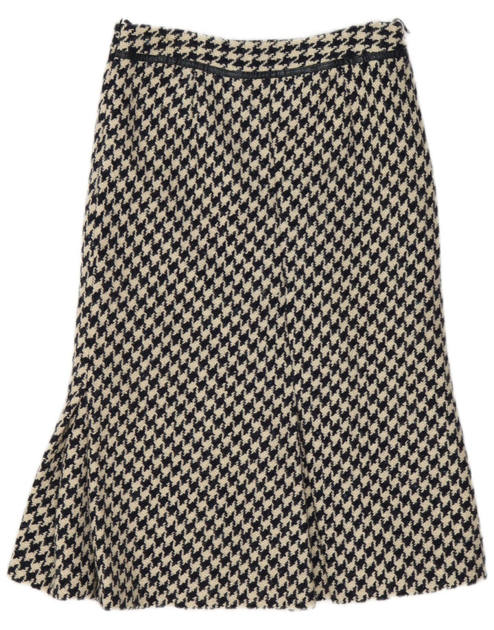 vintage Femme A-Line Jupe W30 Moyen Marine Bleu Pied-de-poule