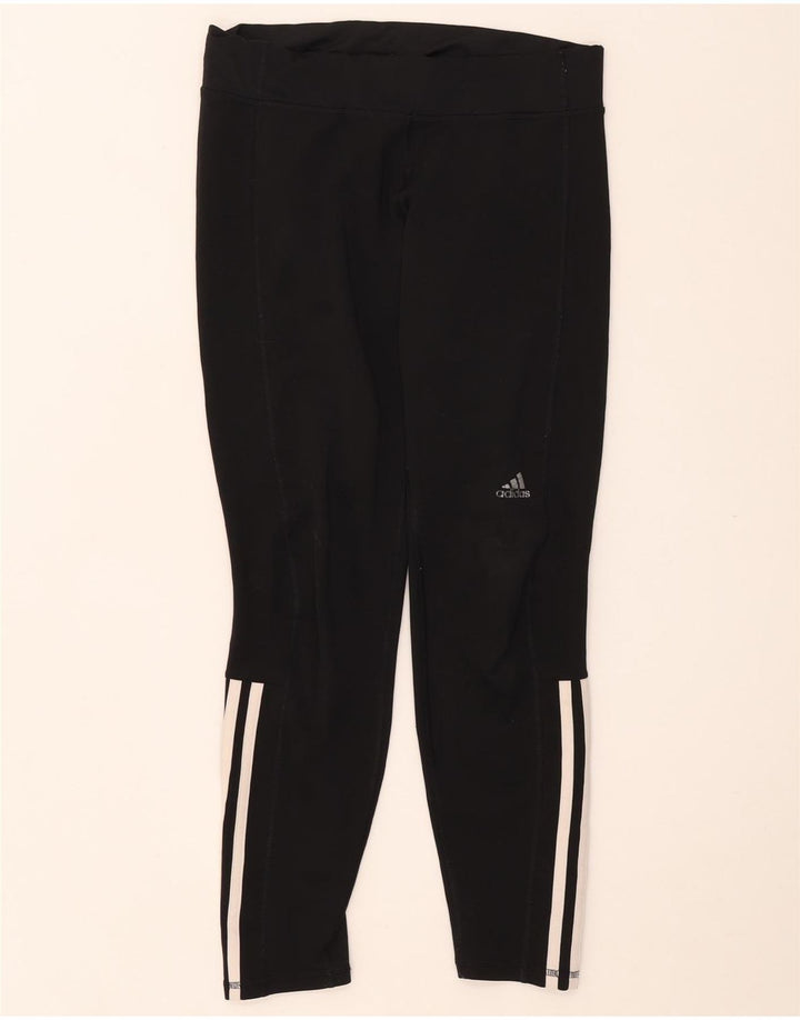 ADIDAS Leggings Femme UK 12/14 Polyester Noir Moyen