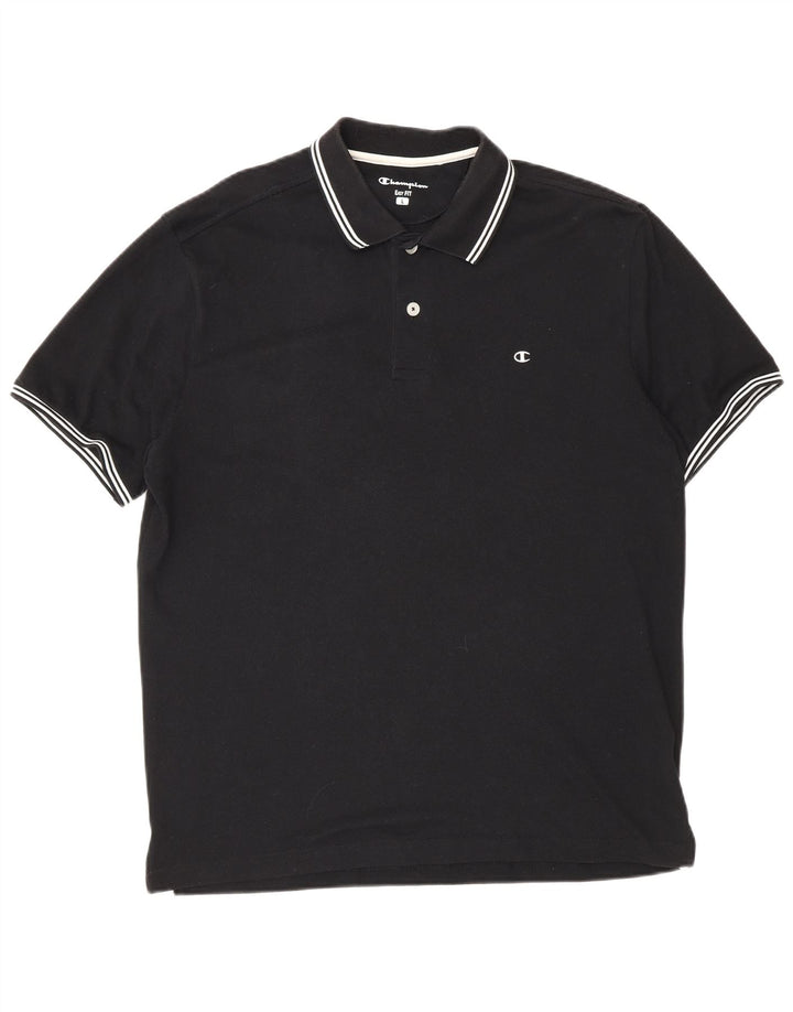 Champion Polo Easy Fit pour homme en coton noir Taille L