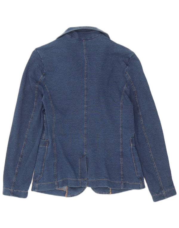 Benetton Veste Blazer En Jean à 2 Boutons Fille 11-12 Ans 2XL Bleu Coton