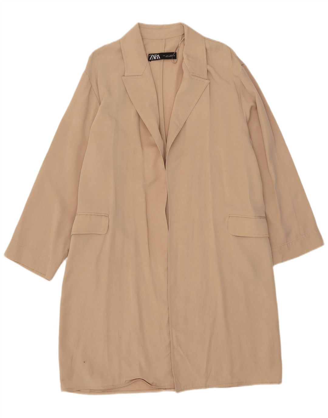 Zara Womens Pardessus UK 16 Large Beige Lyocell