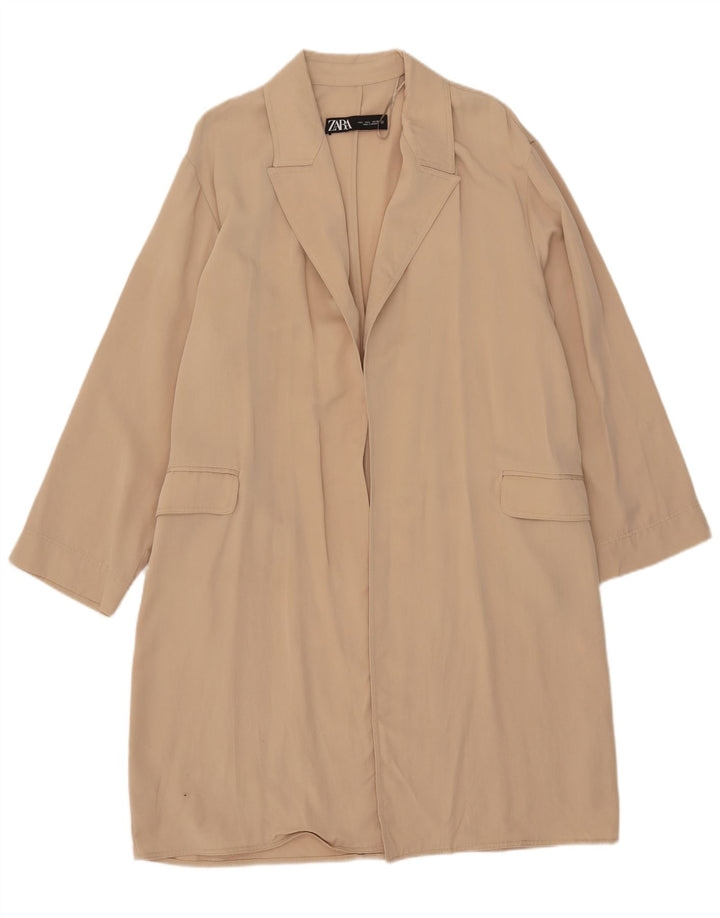 Zara Womens Pardessus UK 16 Large Beige Lyocell