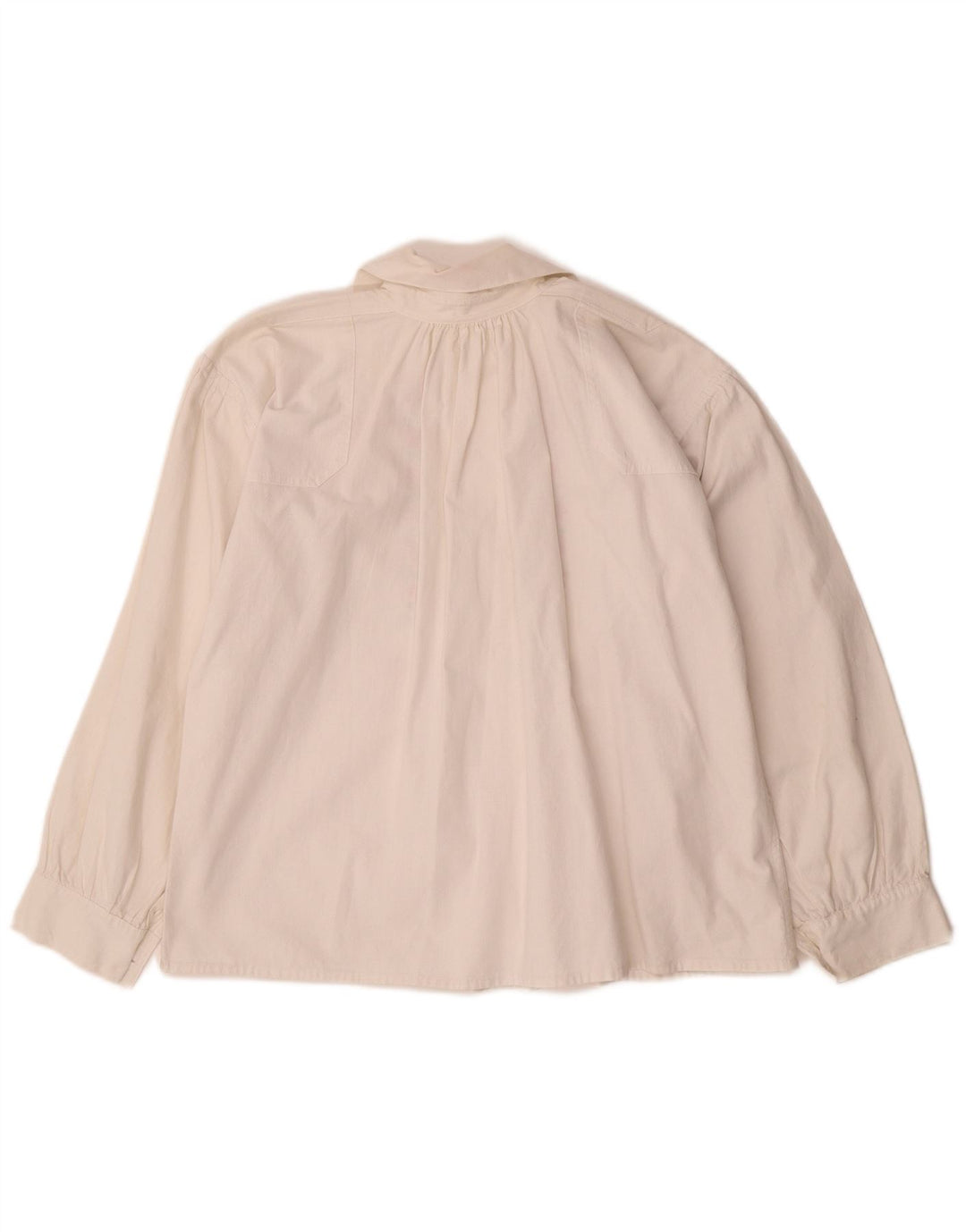 VINTAGE Chemisier Chemise Femme UK 12 Moyen Blanc Floral