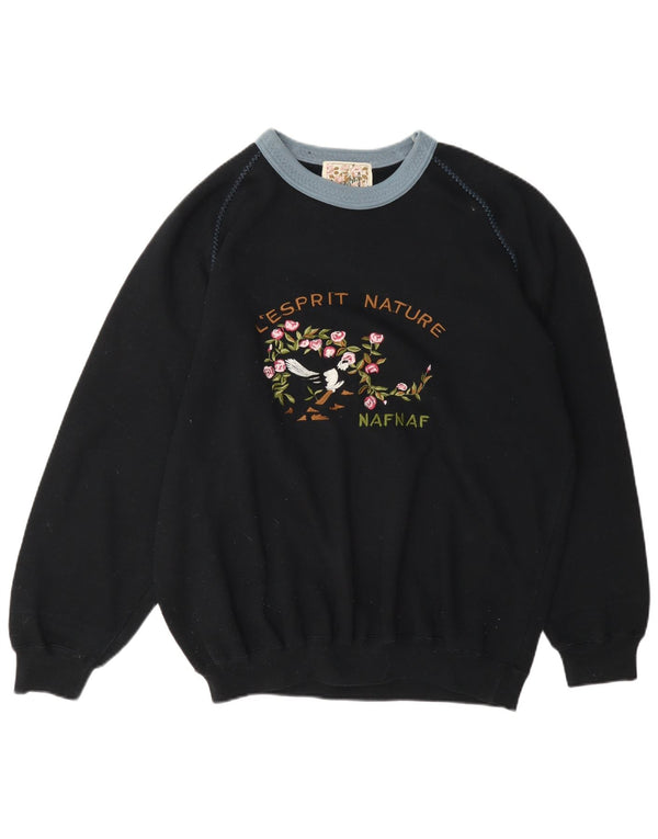 Naf Sweat-shirt graphique pour femme Taille unique Noir Polyester