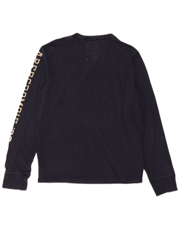 Abercrombie & Fitch Haut à manches longues pour homme Muscle Graphic en coton bleu marine XL