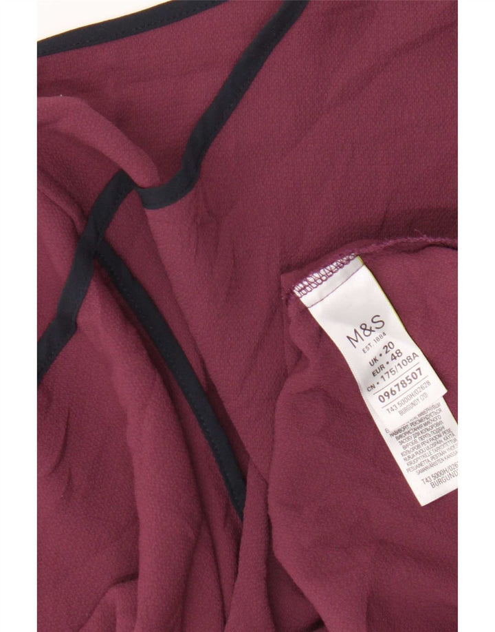 Marks & Spencer Chemisier régulier pour femme UK 20 2XL Bordeaux Polyester