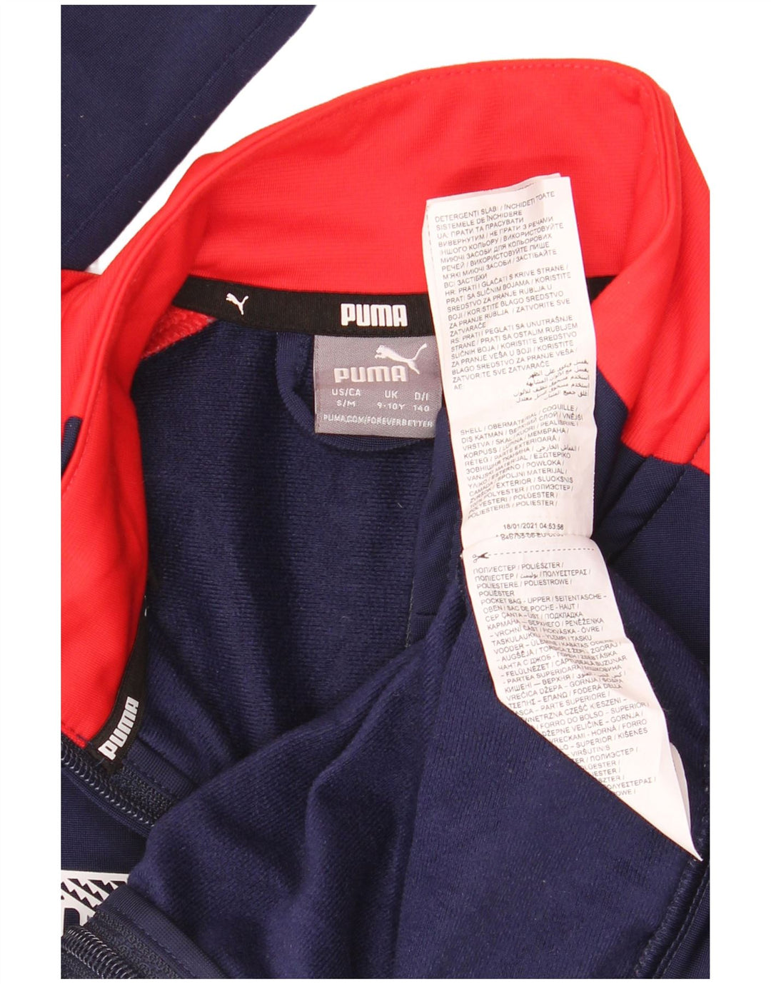 Puma Veste de Survêtement Graphique Garçon 9-10 Ans Bleu Marine Colorblock